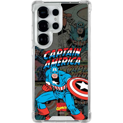 Marvel Classic Comics Captain America Vintage Galaxy S26 Ultra Clear Case
