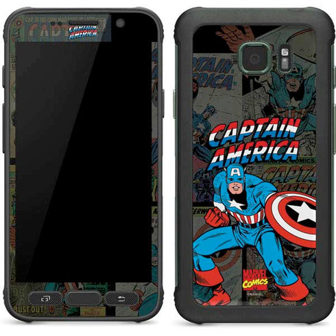 Marvel Classic Comics Captain America Vintage Galaxy S7 Active Skin