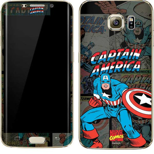 Marvel Classic Comics Captain America Vintage Galaxy S7 Edge Skin