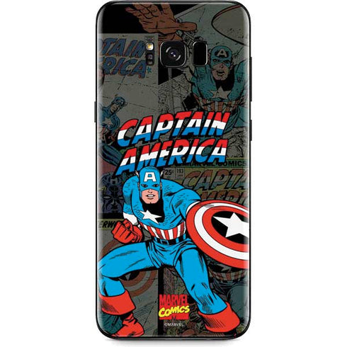 Marvel Classic Comics Captain America Vintage Galaxy S8 Skin