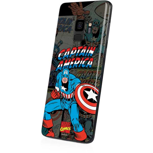 Marvel Classic Comics Captain America Vintage Galaxy S9 Skin
