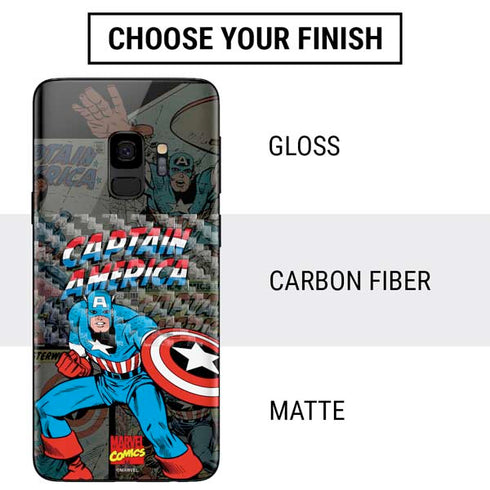 Marvel Classic Comics Captain America Vintage Galaxy S9 Skin