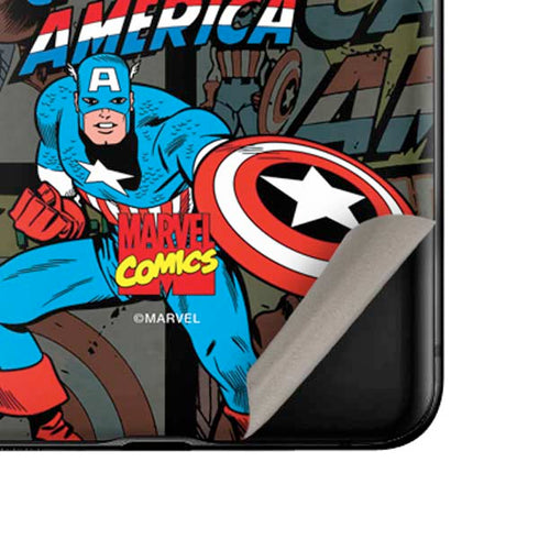 Marvel Classic Comics Captain America Vintage Galaxy Z Flip Skin