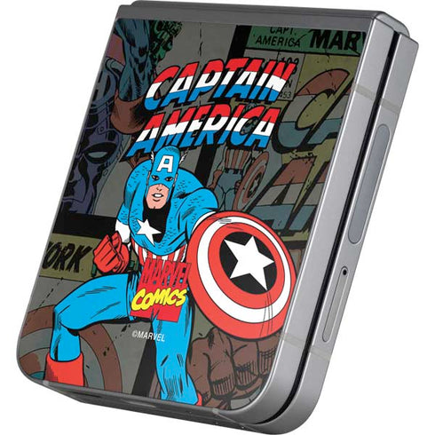 Marvel Classic Comics Captain America Vintage Galaxy Z Flip6 Skin