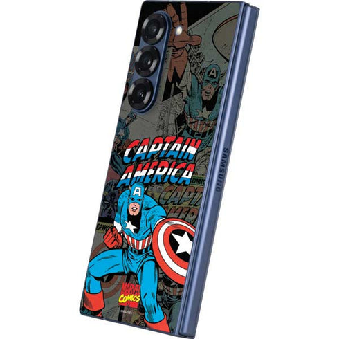 Marvel Classic Comics Captain America Vintage Galaxy Z Fold6 Skin
