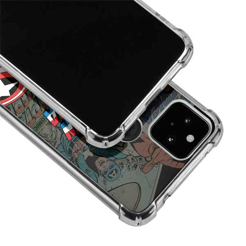 Marvel Classic Comics Captain America Vintage Google Pixel 5a 5G Clear Case