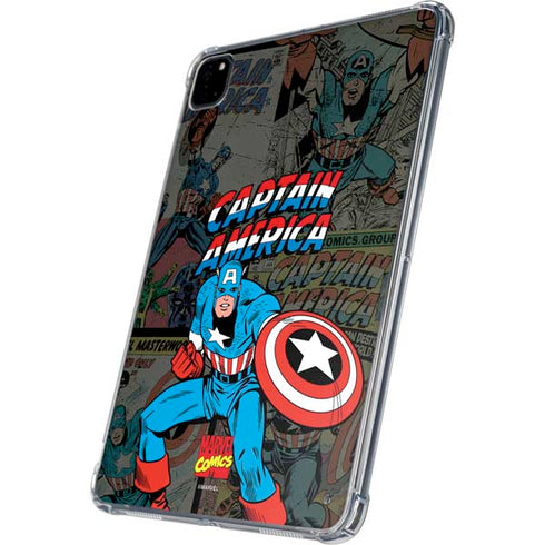 Marvel Classic Comics Captain America Vintage iPad Pro 11in (2024) Clear Case