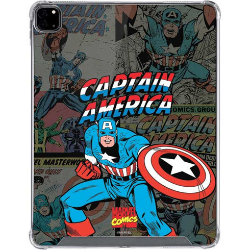 Marvel Classic Comics Captain America Vintage iPad Pro 12.9in (2020) Clear Case