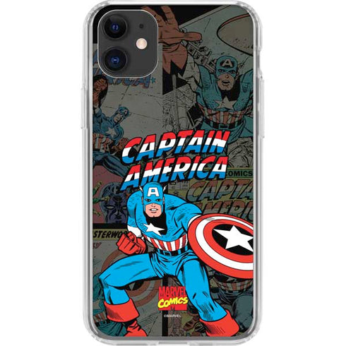 Marvel Classic Comics Captain America Vintage iPhone 11 Clear Case