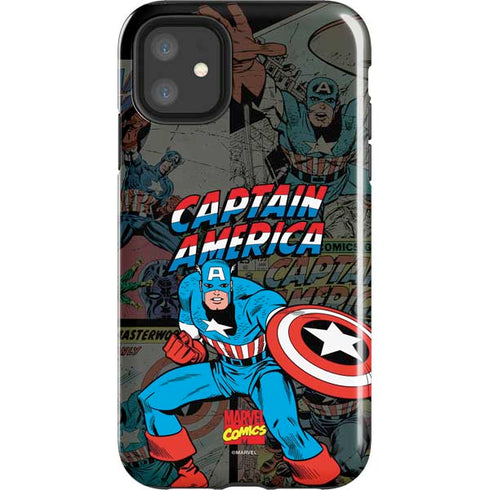 Marvel Classic Comics Captain America Vintage iPhone 11 Impact Case