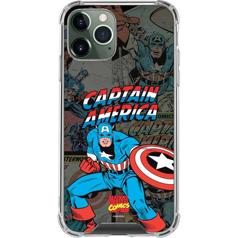 Marvel Classic Comics Captain America Vintage iPhone 11 Pro Max Clear Case