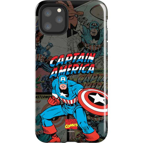 Marvel Classic Comics Captain America Vintage iPhone 11 Pro Max Impact Case