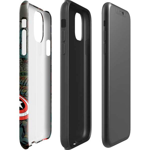Marvel Classic Comics Captain America Vintage iPhone 11 Pro Max Impact Case