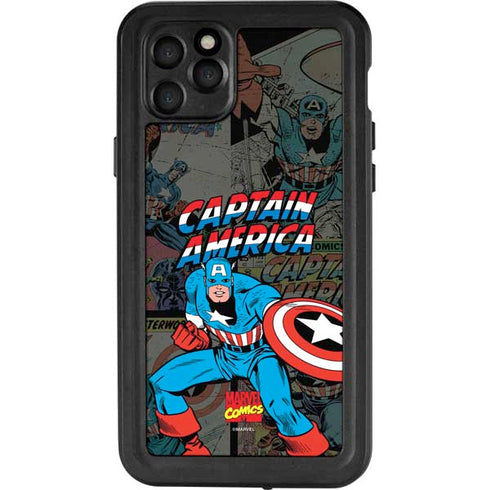 Marvel Classic Comics Captain America Vintage iPhone 11 Pro Max Waterproof Case