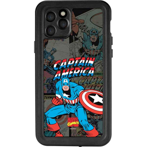 Marvel Classic Comics Captain America Vintage iPhone 11 Pro Waterproof Case