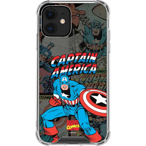 Marvel Classic Comics Captain America Vintage iPhone 12 Clear Case