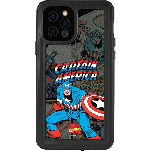 Marvel Classic Comics Captain America Vintage iPhone 12 Pro Waterproof Case