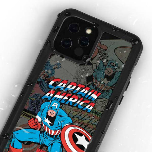 Marvel Classic Comics Captain America Vintage iPhone 12 Pro Waterproof Case