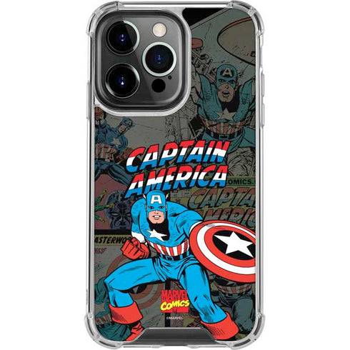 Marvel Classic Comics Captain America Vintage iPhone 13 Pro Clear Case