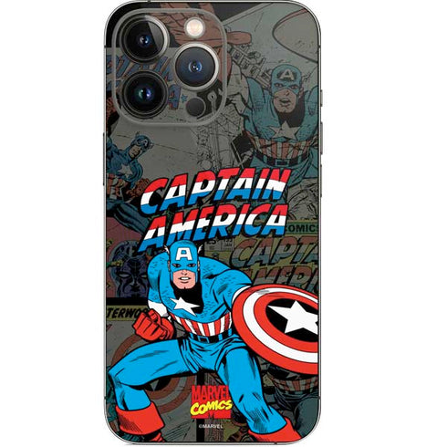 Marvel Classic Comics Captain America Vintage iPhone 13 Pro Skin