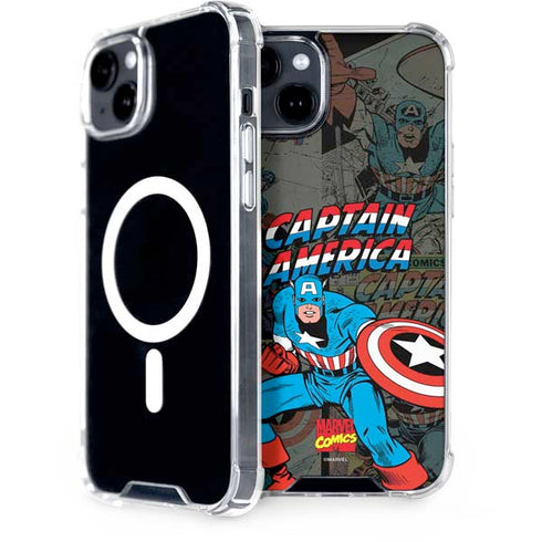 Marvel Classic Comics Captain America Vintage iPhone 14 MagSafe Case