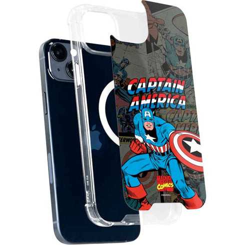 Marvel Classic Comics Captain America Vintage iPhone 14 MagSafe Case