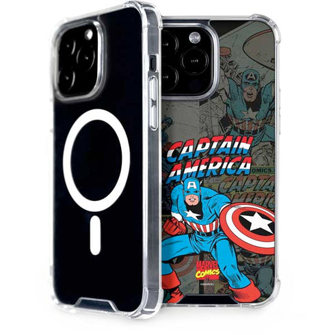 Marvel Classic Comics Captain America Vintage iPhone 14 Pro Max MagSafe Case