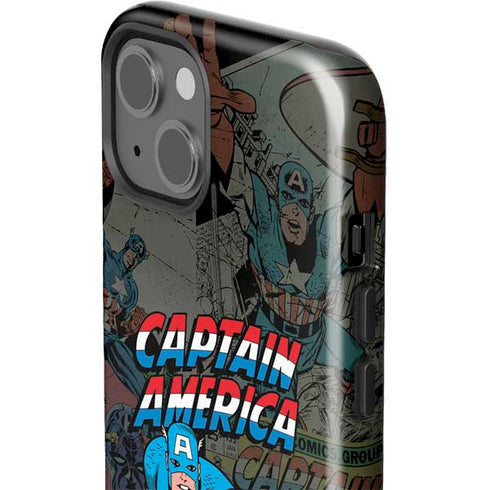 Marvel Classic Comics Captain America Vintage iPhone 15 Plus Impact Case