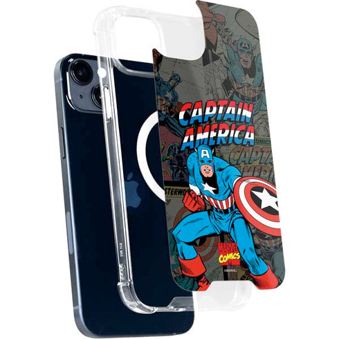 Marvel Classic Comics Captain America Vintage iPhone 15 Plus MagSafe Case