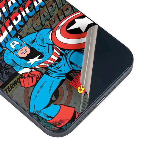 Marvel Classic Comics Captain America Vintage iPhone 15 Plus Skin