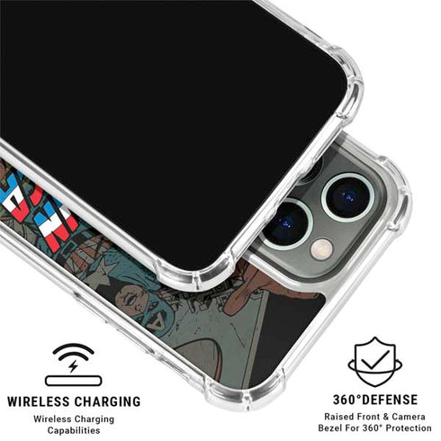 Marvel Classic Comics Captain America Vintage iPhone 15 Pro Max Clear Case