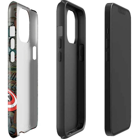 Marvel Classic Comics Captain America Vintage iPhone 15 Pro Max Impact Case