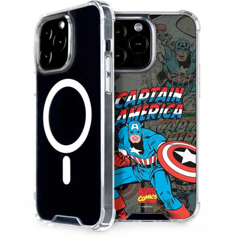Marvel Classic Comics Captain America Vintage iPhone 15 Pro Max MagSafe Case
