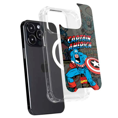 Marvel Classic Comics Captain America Vintage iPhone 15 Pro Max MagSafe Case