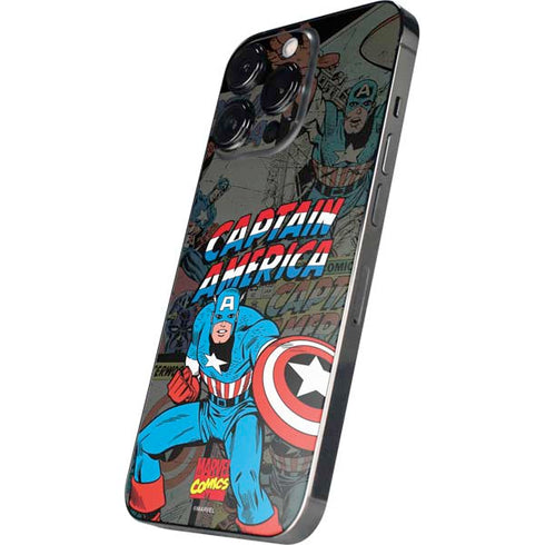 Marvel Classic Comics Captain America Vintage iPhone 15 Pro Skin