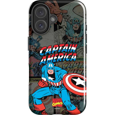 Marvel Classic Comics Captain America Vintage iPhone 16 Impact Case