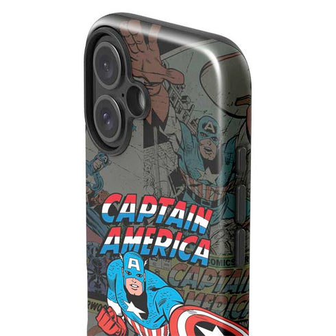 Marvel Classic Comics Captain America Vintage iPhone 16 Impact Case