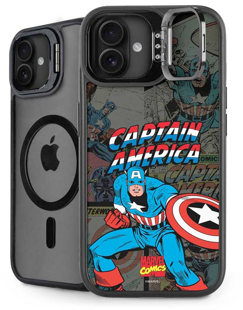 Marvel Classic Comics Captain America Vintage iPhone 16 Kickstand Case