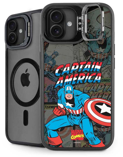 Marvel Classic Comics Captain America Vintage iPhone 16 Plus Kickstand Case