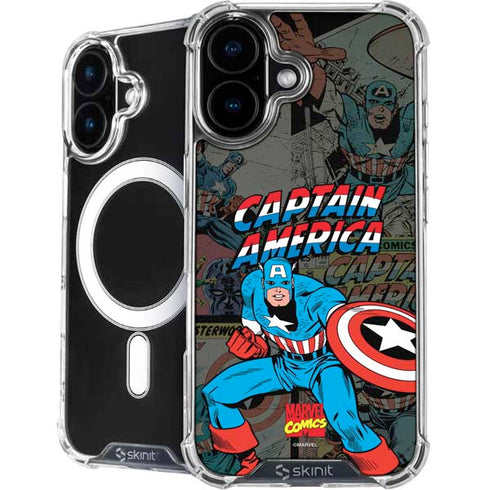 Marvel Classic Comics Captain America Vintage iPhone 16 Plus MagSafe Case