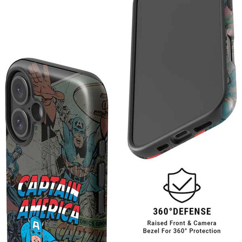 Marvel Classic Comics Captain America Vintage iPhone 16 Plus Magsafe Impact Case