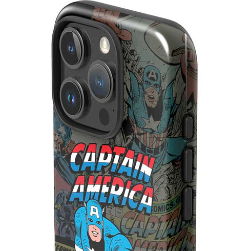 Marvel Classic Comics Captain America Vintage iPhone 16 Pro Impact Case