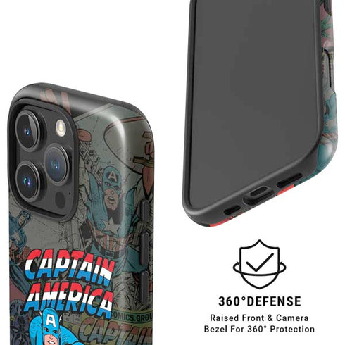 Marvel Classic Comics Captain America Vintage iPhone 16 Pro Magsafe Impact Case