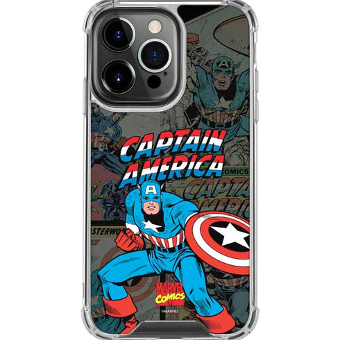 Marvel Classic Comics Captain America Vintage iPhone 16 Pro Max Clear Case