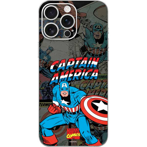 Marvel Classic Comics Captain America Vintage iPhone 16 Pro Max Skin