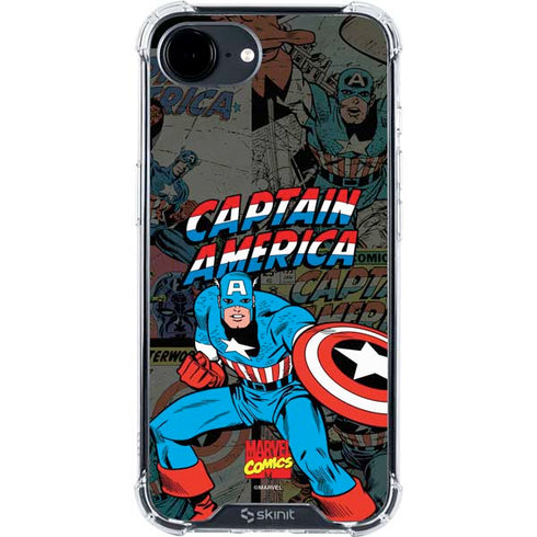 Marvel Classic Comics Captain America Vintage iPhone 16e Clear Case