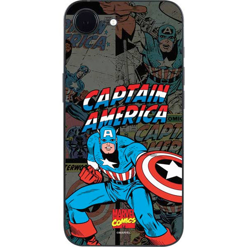 Marvel Classic Comics Captain America Vintage iPhone 16e Skin
