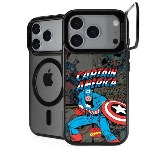 Marvel Classic Comics Captain America Vintage iPhone 18 Pro Kickstand Case