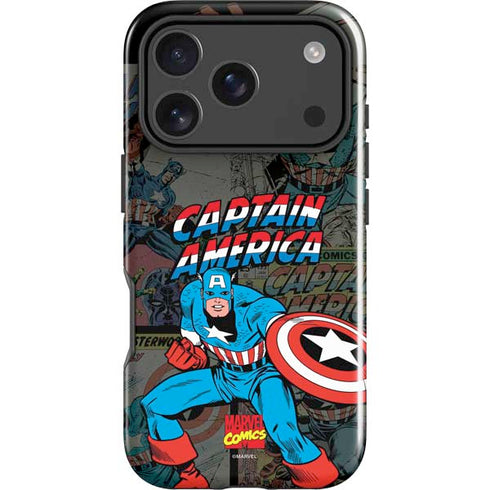 Marvel Classic Comics Captain America Vintage iPhone 18 Pro Max Impact Case