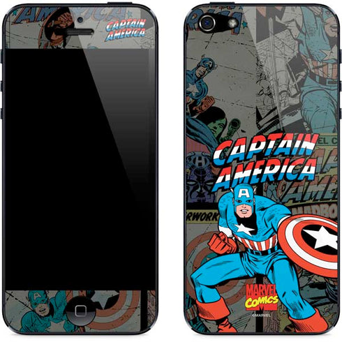 Marvel Classic Comics Captain America Vintage iPhone 5/5s/5SE Skin